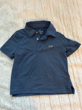 Vineyard Vines Boys' Navy & White Microstripe Polo, 3T